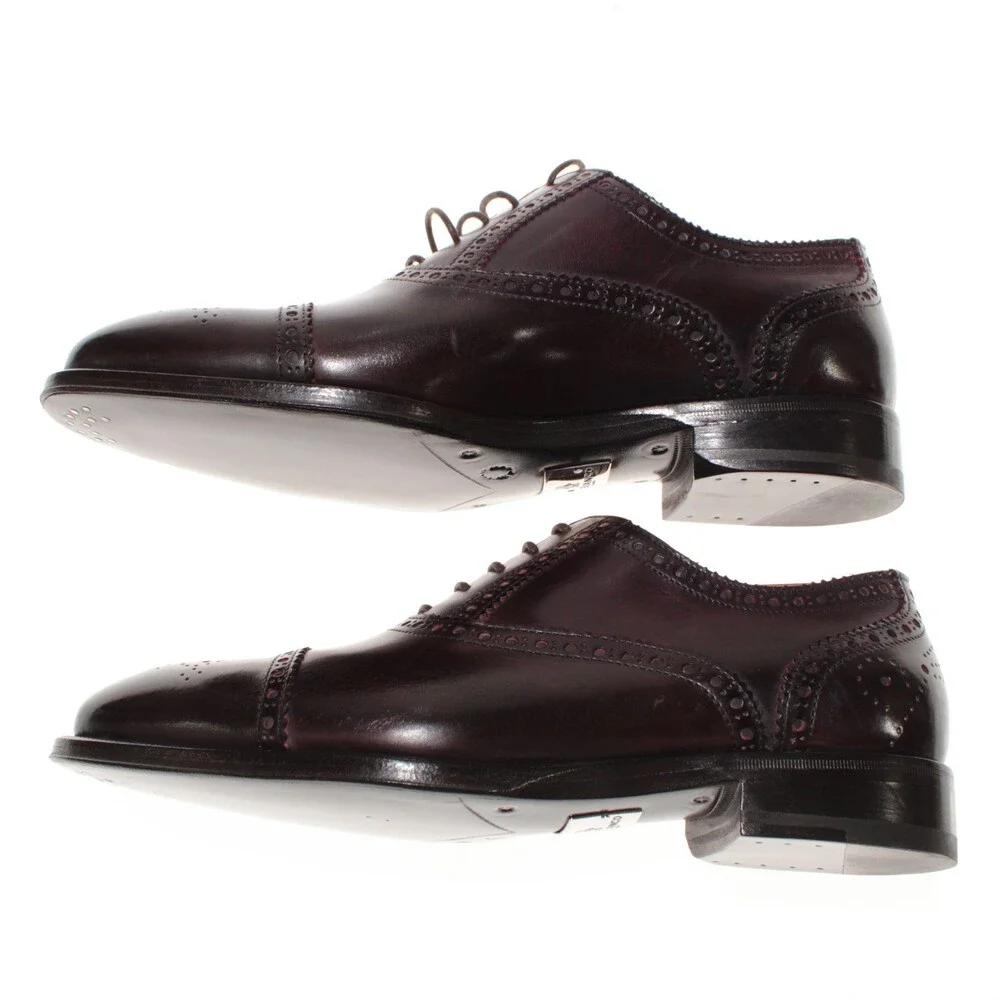 Di Bianco NWD Lace Up Oxford Dress Shoes Size 39.5 (US 6.5) in Brown Leather